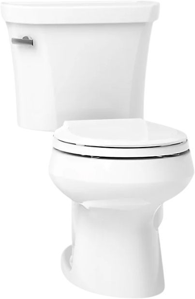 KOHLER® Wellworth® White 2-Piece Round-Front Right-Hand Trip Toilet, 1.28 Gpf with Insuliner® Tank Liner-0