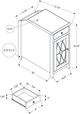 Monarch Specialties Inc. Brown Veneer Narrow Storage Side Table-1
