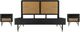 Armen Living Saratoga 3-Piece Black/Brown Queen Panel Bedroom Set-0
