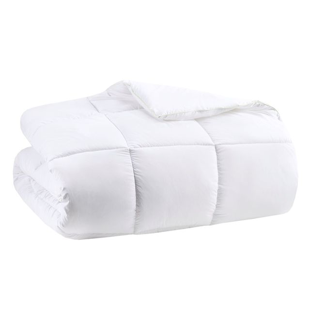 Olliix by Clean Spaces Allergen Barrier White Twin Anti-Microbial Down Alternative Comforter-0