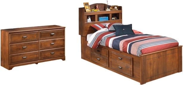 Signature Design by Ashley® Barchan 2-Piece Medium Brown Twin Bookcase Bed Set-0
