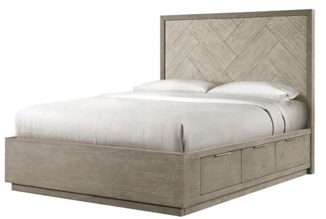 Riverside Furniture Zoey California King Herringbone Panel Single Storage Bed-0