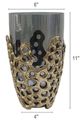 A & B Home Black/Gold Small Glass Honeycomb Pattern Vase-2