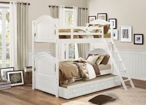 Mazin Furniture Clementine White Twin/Twin Youth Bunk Bed-2