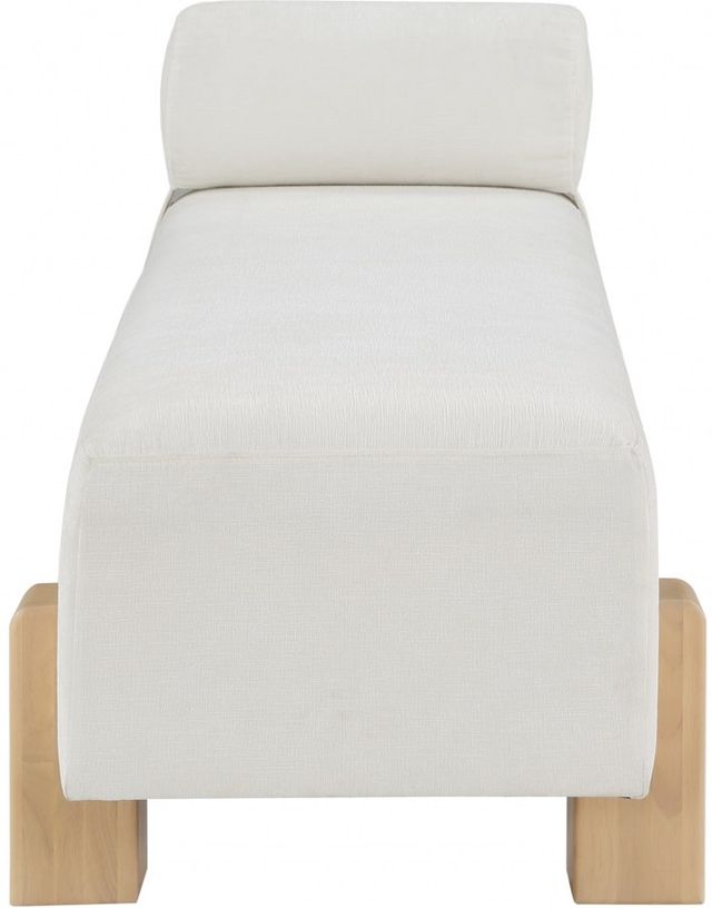 Meridian Furniture Edison Cream/Natural Chenille Fabric Bench-2
