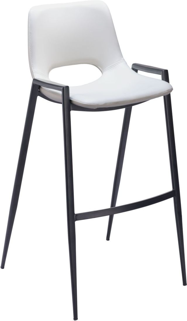 Zuo® Modern Desi White Barstool Chair-0