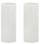 A & B Home 2-Piece White Unscented Soy Wax Pillar Candle Set-0