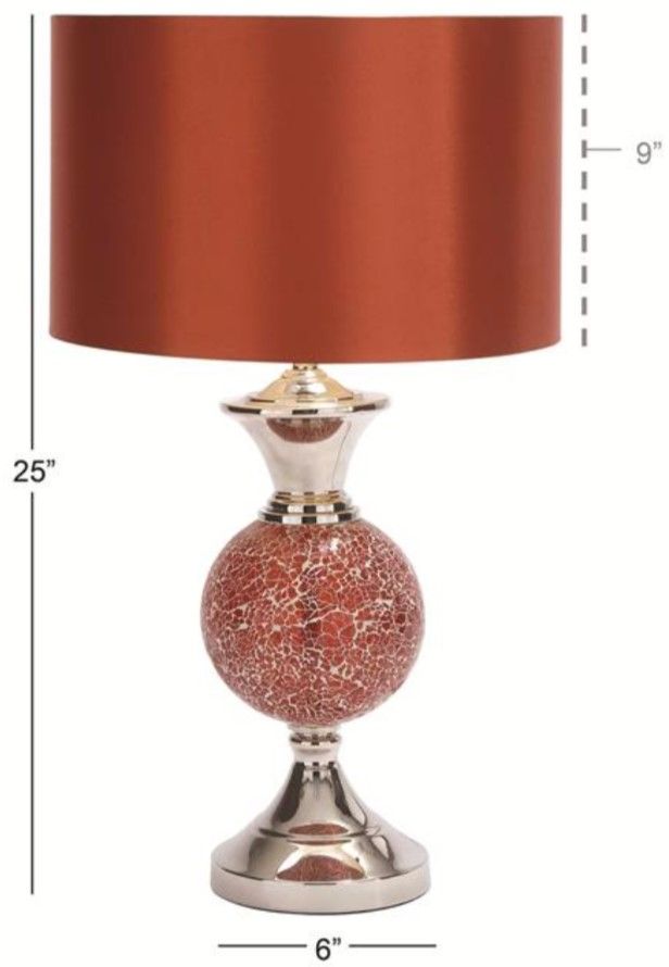 Deco Marche Orange/Red/Silver 6" Table Lamp-1