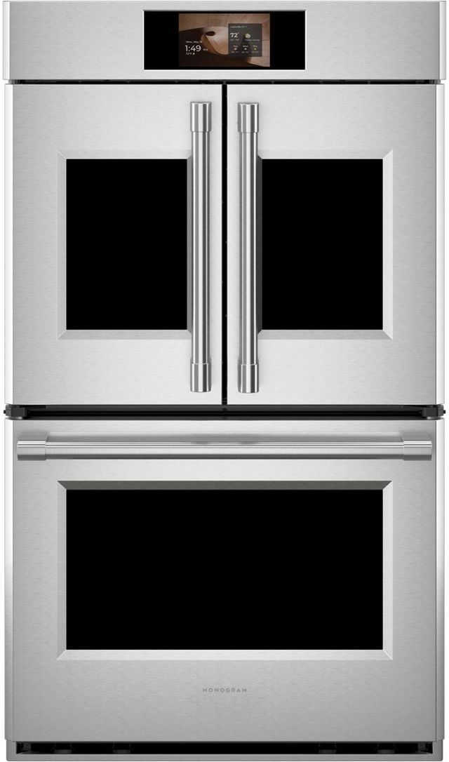 Monogram® Statement 30" Stainless Steel Double Electric Wall Oven with French Doors-0