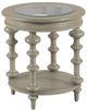 England Furniture Tigbee Glass Top Round End Table with White Oak Base-0