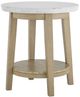Steve Silver Co. Vida White Round End Table with Brown Base-0