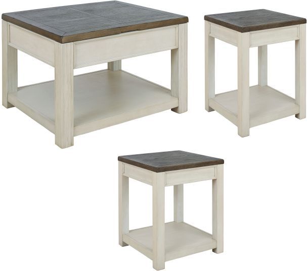 Signature Design by Ashley® Bolanburg 3-Piece Brown/White Living Room Table Set-0
