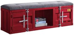 ACME Furniture Cargo Gray/Red Youth Storage Bench