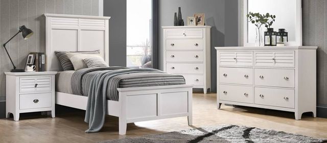 American Wholesale Furniture Cottage Bay White Queen Panel Bed-1