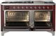Ilve® Majestic III 60" Burgundy Pro Style Dual Fuel Natural Gas Range with Solid Door and Chrome Trim-4