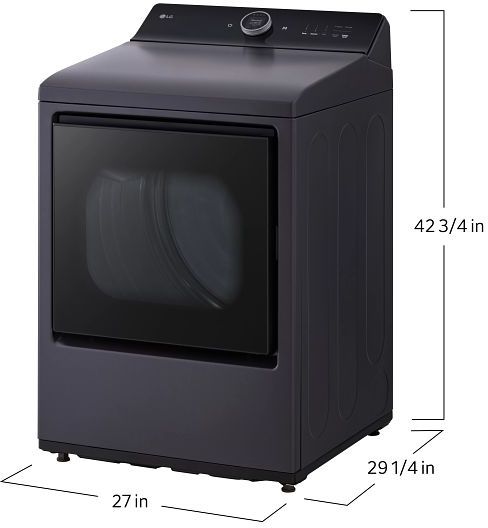 LG 7.3 Cu. Ft. Matte Black Gas Dryer-8