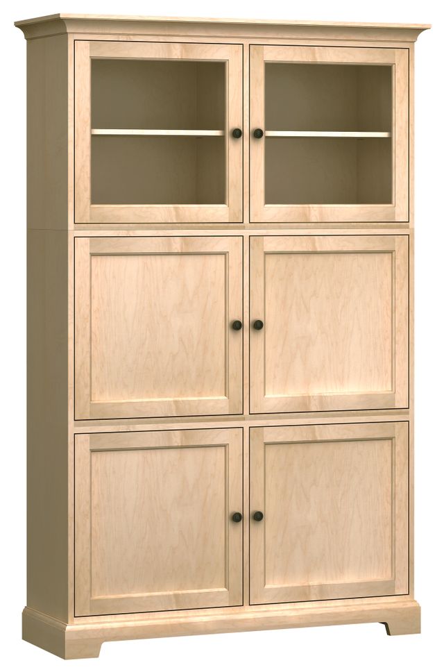 Howard Miller® Customizable 50" Home Storage Cabinet with Four Bottom Cabinets and Two Top Glass Doors