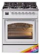 Ilve® Nostalgie II Noblesse 30" Custom RAL Color Pro Style Dual Fuel Range with Chrome Trim-0