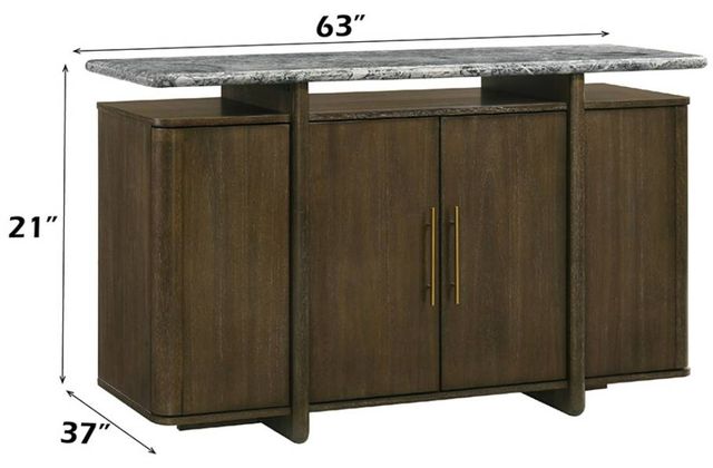 ACME Furniture Dillon Natural Marble/Walnut Server-2