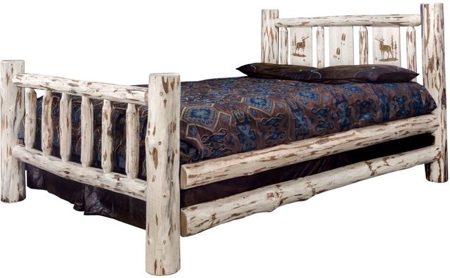 Montana Woodworks® Montana Collection Ready to Finish King Bed with Laser Engraved Elk Design-2