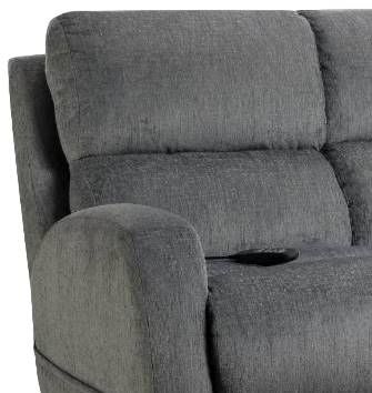 HomeStretch 193 Gray Double Power Reclining Sofa-1