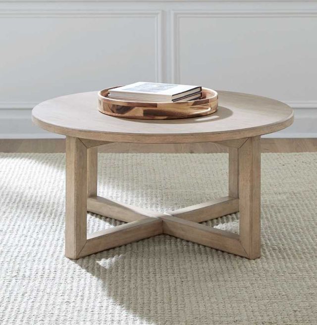 Liberty Furniture Proximity Place Barley Buff Round Cocktail Table-1