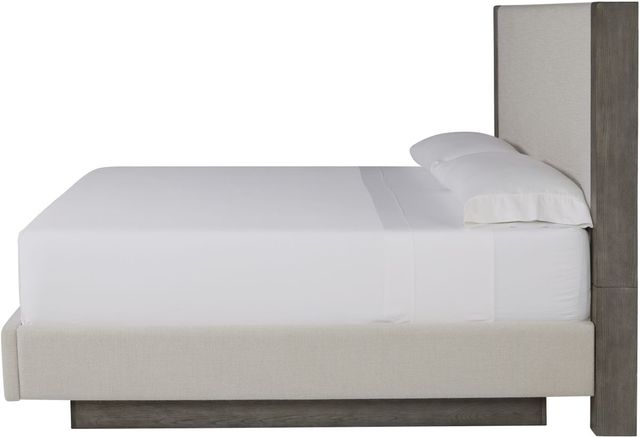 Benchcraft® Anibecca Weathered Gray King Upholstered Panel Bed-3