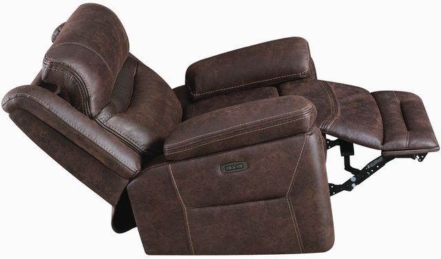 Coaster® Hemer Chocolate Power Headrest Glider Recliner-3