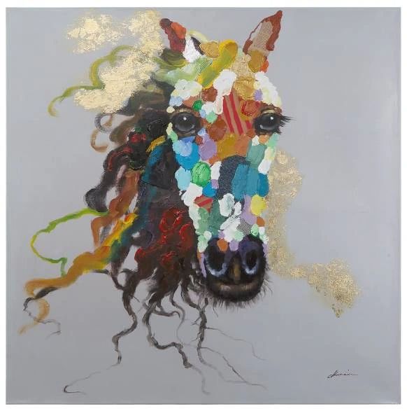 YHD Horse of an Abstract Color Wall Art-0