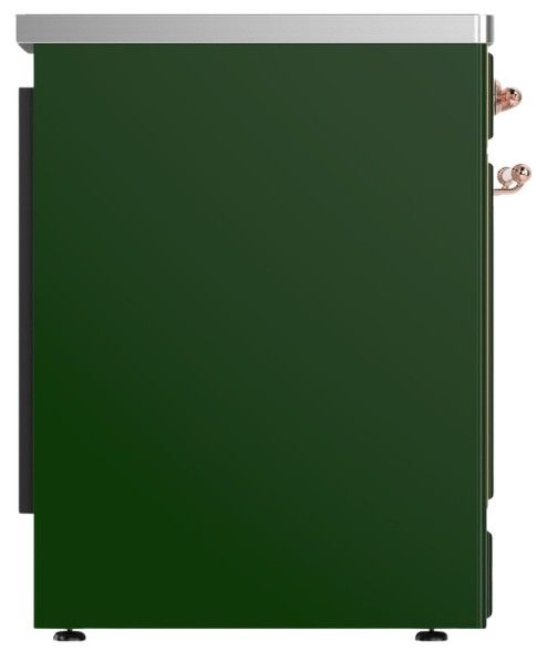 Ilve® Majestic III 30" Emerald Green Pro Style Induction Range with Solid Door and Copper Trim-3