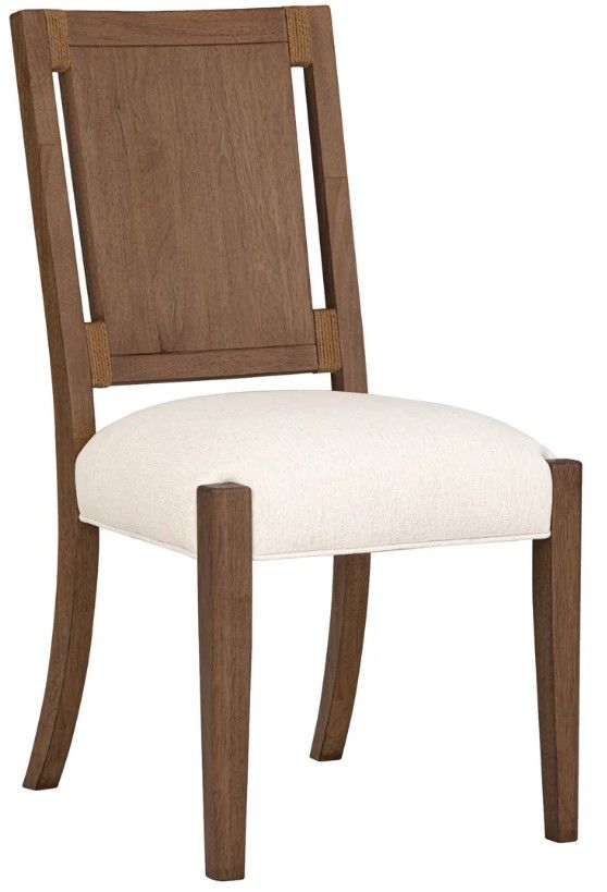 Flexsteel® Lincoln 2-Piece Beige/Walnut Upholstered Dining Side Chairs-3