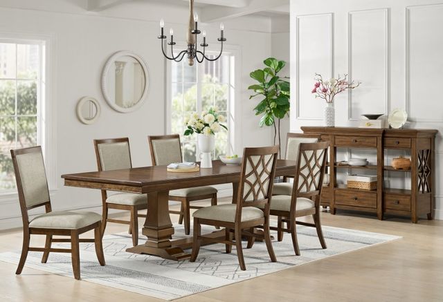 Elements International Phillipe 7-Piece Cherry Standard Height Dining Set-1