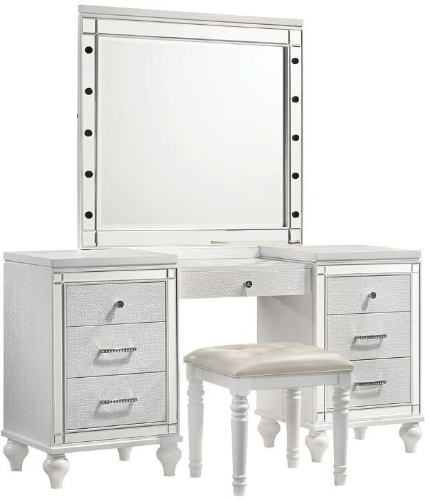 New Classic® Home Furnishings Valentino White Vanity Table Mirror-3