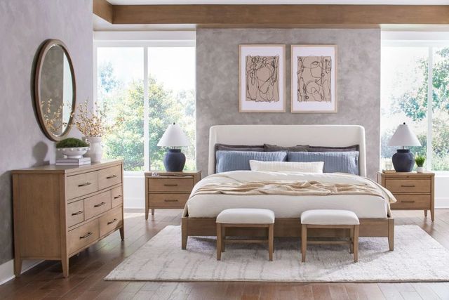 aspenhome® Olivia Sunkissed Beige Queen Upholstered Panel Bed-1