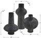 Uttermost® Charcoal Bloom 3-Piece Black Indoor-Outdoor Ceramic Vase Set-2