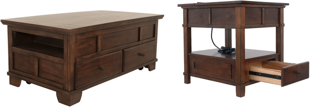 Signature Design by Ashley® Gately 2-Piece Medium Brown Living Room Table Set-0