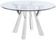 Coaster® Alaia Glass Top Dining Table with Polished Chrome Legs-0