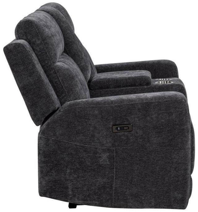 Coaster® Kennett Dark Gray Power Reclining Loveseat-3