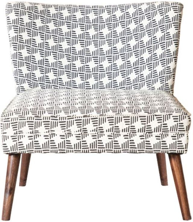Coaster® Black and White Accent Chair with Wooden Leg-1
