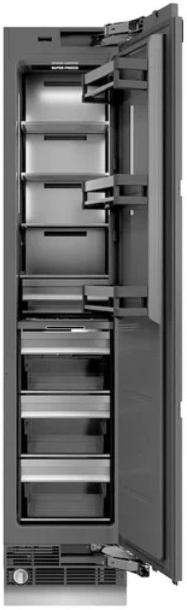 ZLINE Autograph Edition 18 in. 8.6 Cu. Ft. Panel Ready Right Hinge Column Freezer with Graphite Gray Interior and Matte Black Accents-1