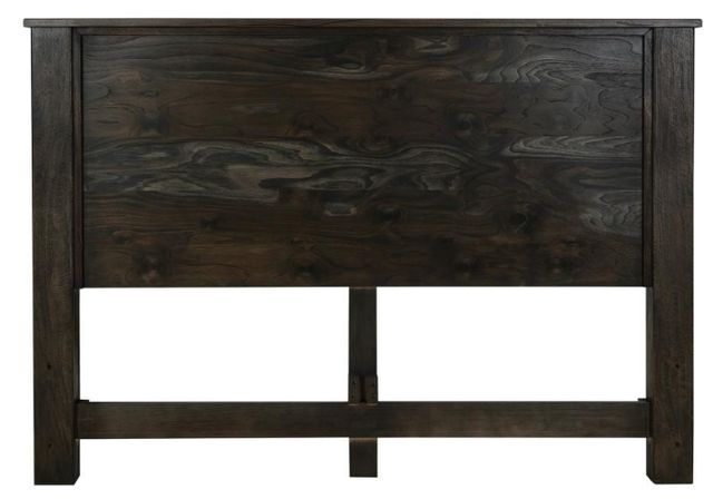 International Furniture Direct Dark Teak Black Queen Panel Bed-3