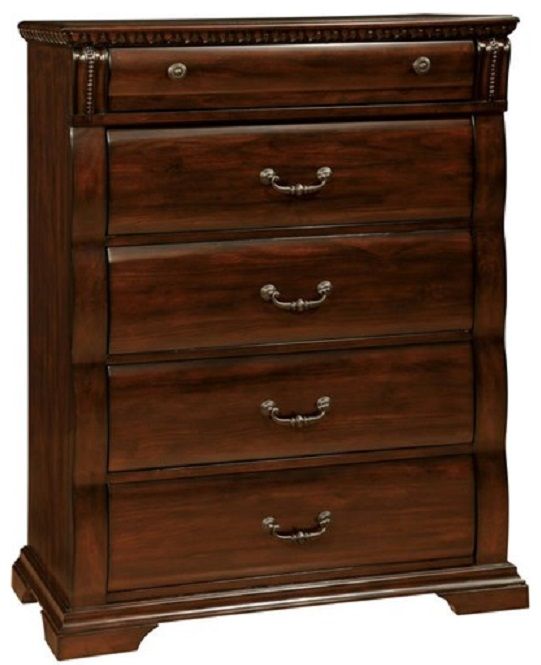 Furniture of America® Burleigh 5-Piece Cherry Queen Panel Bedroom Set-2
