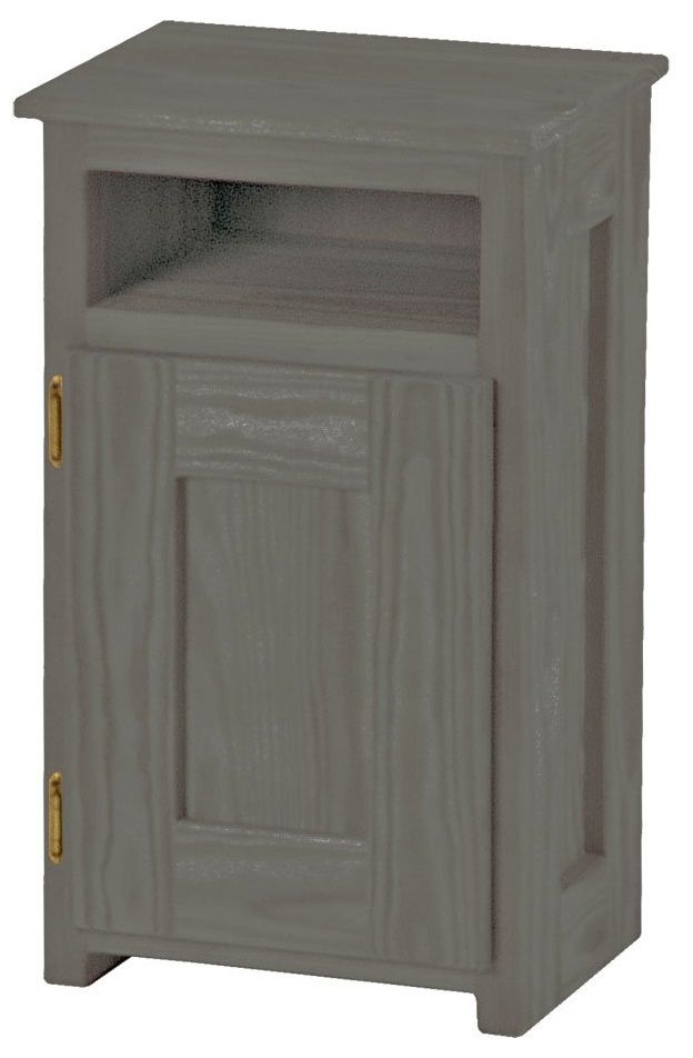 Crate Designs™ Furniture Graphite Left Side Hinge Door Petite Nightstand with Lacquer Finish Top Only-0