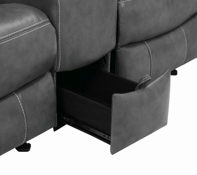 Coaster® Conrad Grey Power Reclining Loveseat with Console-3