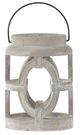A & B Home Gray Lantern with Oval Cut-Out Design-1