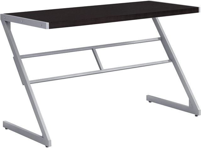 Monarch Specialties Inc. 48"L Espresso and Silver Metal Computer Desk-2