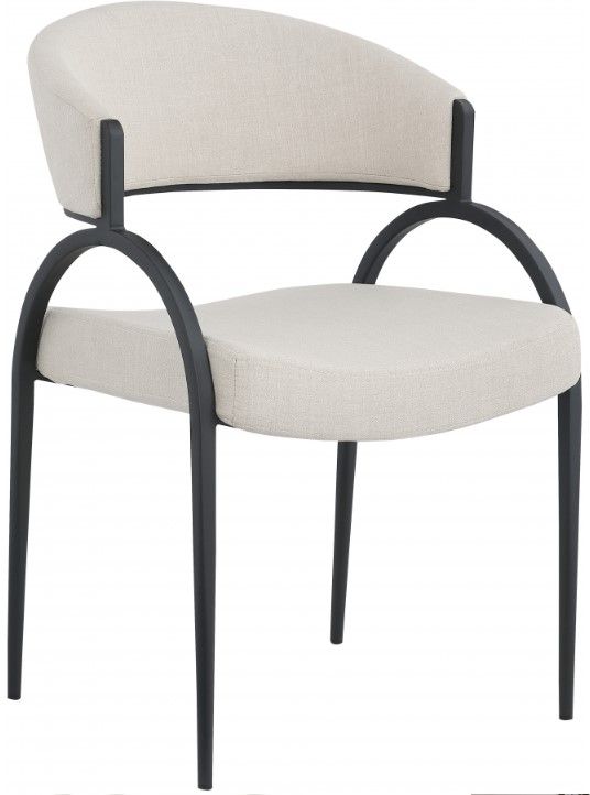Meridian Furniture Privet Beige/Matte Black Dining Chair-0