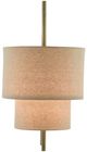 Currey & Company Combermere Antique Brass/Linen Rectangular Chandelier-3