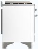 Ilve® Majestic III 60" White Pro Style Dual Fuel Natural Gas Range with French Top and Chrome Trim-4