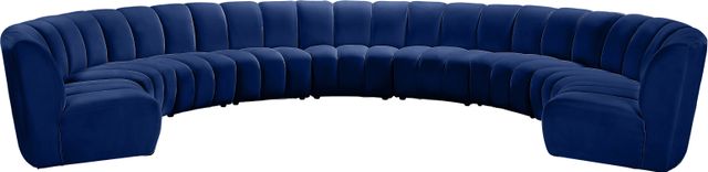 Meridian Furniture Infinity 9-Piece Navy Velvet Modular Sectional-0